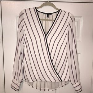 WHBM Surplice Top long sleeve